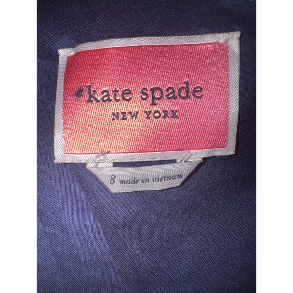 Kate Spade Midi Dress Women Navy Blue One Shoulder Bow Detail Size 8 - Picture 7 of 9